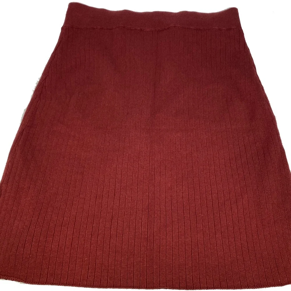 Free People Women's Mod Knit Wrap Skirt in Wine Small New with Tags